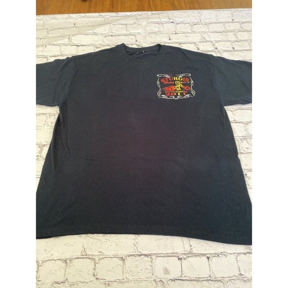 Sturgis Motor Classic South Dakota 2011 Navy Blue T Shirt Men's L Oldest Biggest - Picture 3 of 10
